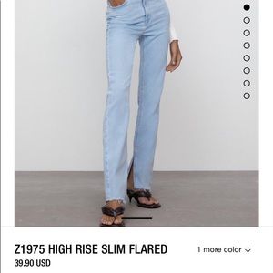 Zara Slim High Rise Slim Flared Jeans